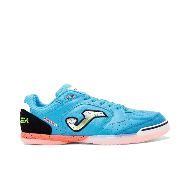 Chuteira Futsal Joma Top Flex - Azul Turquesa+Laranja